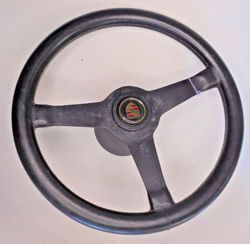 Lederlenkrad schwarz 340mm - schwarz, Ø